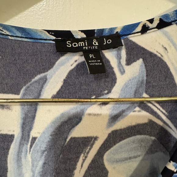 Sami & Jo Blue and Black Patterned Dress. Size PL. - Picture 4 of 4